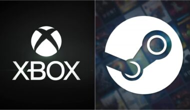 Logos of Xbox and Steam displayed side by side against a dark background.