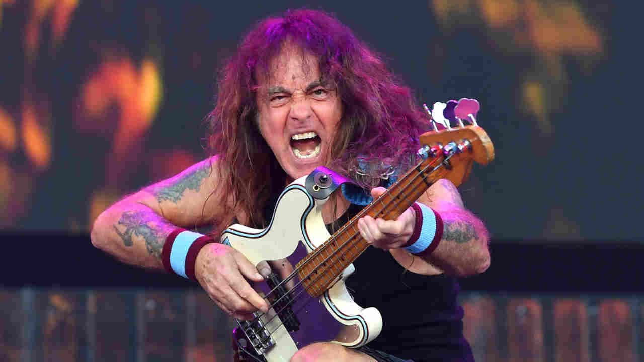 Iron Maiden&rsquo;s Steve Harris performing onstage