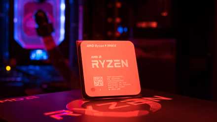 amd ryzen cpu in red light