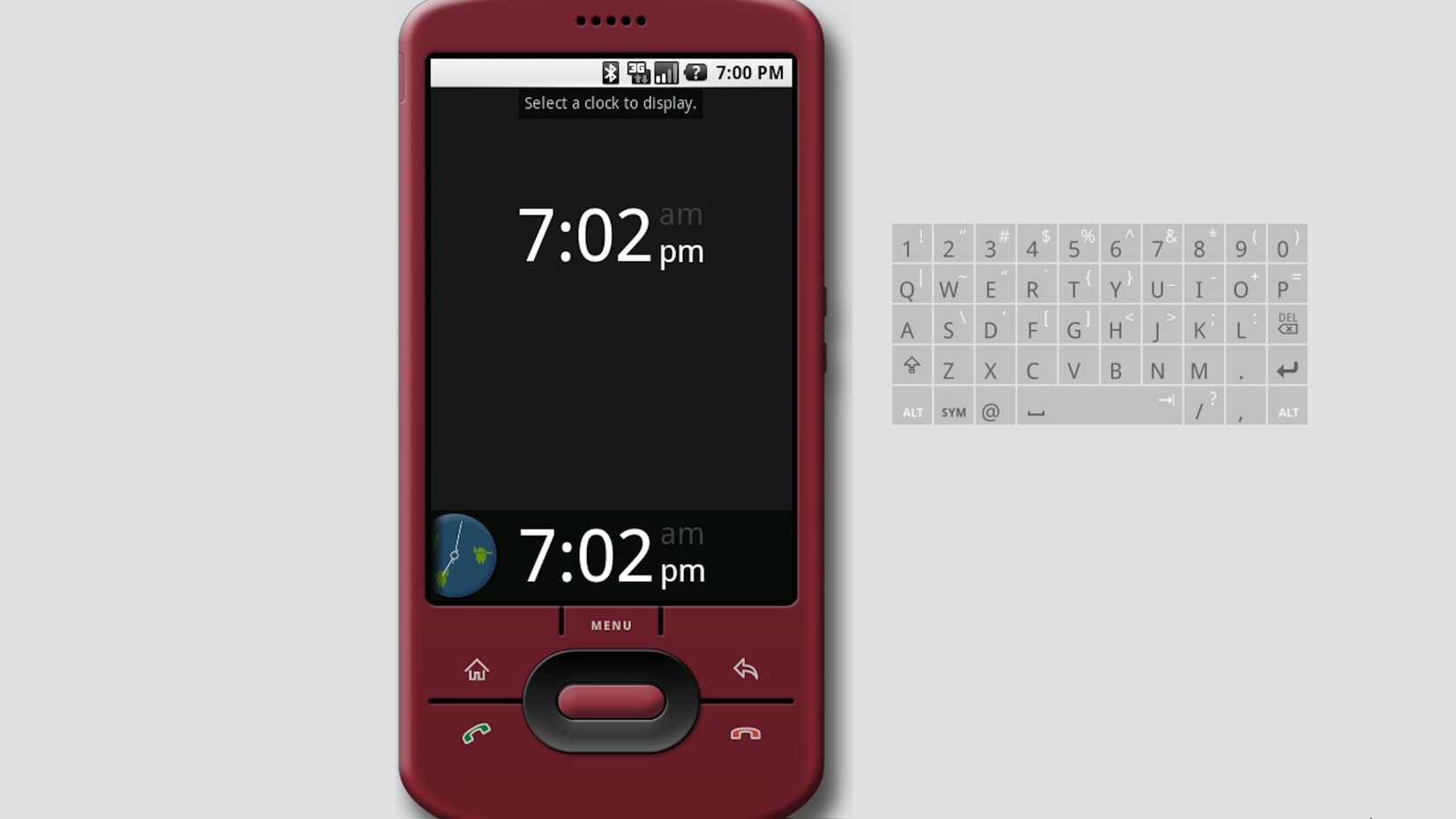 android 1.0 digital clock
