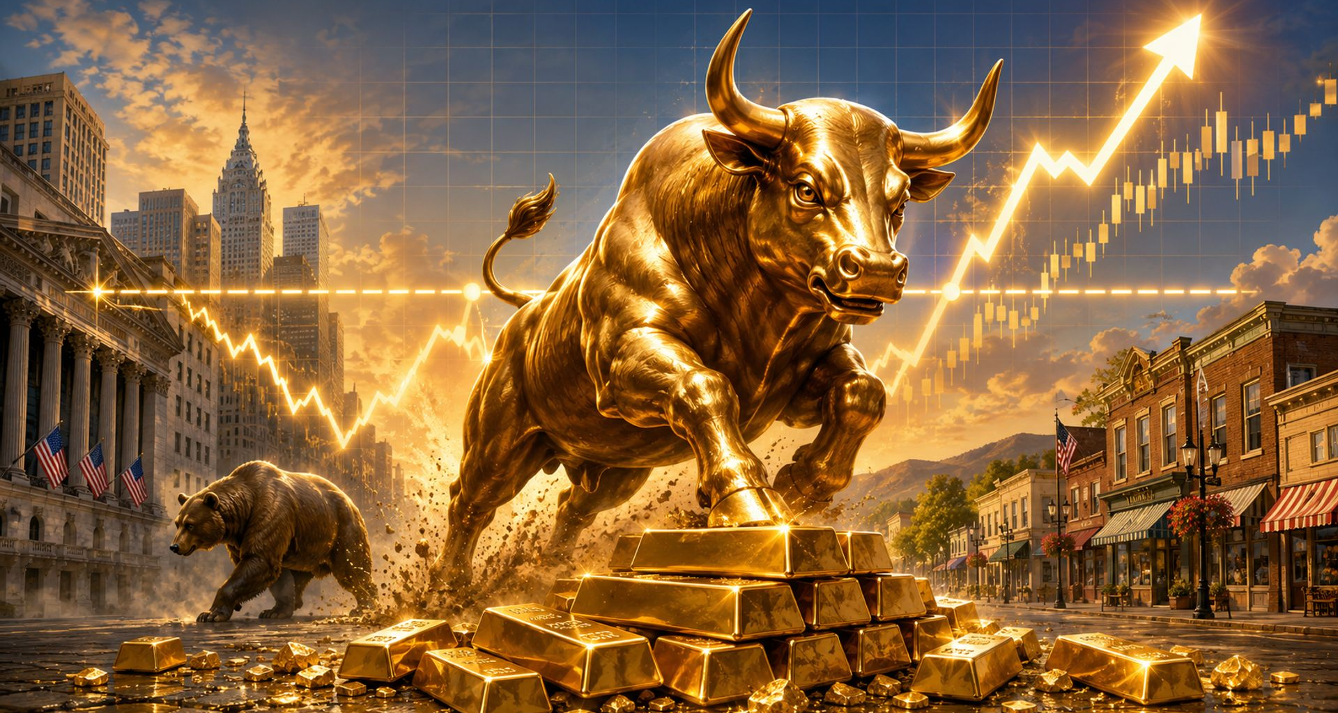 Wall Street goes full-bull on gold as rate-hike bets recede, Main Street maintains bullish majority with Fed minutes on the menu