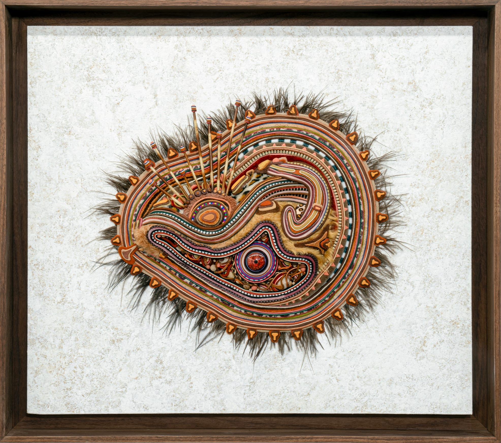 a sculptural relief by sungho bae of an abstract form made of organs, tissues, and more