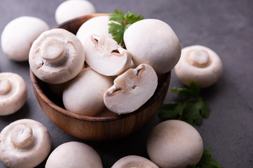 Fresh white mushrooms champignon Fresh white mushrooms champignon