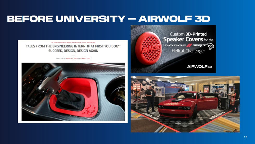 Engineering internship blog post with 3D-printed speaker covers and an automotive exhibit featuring a red Dodge Challenger. Engineering internship blog post with 3D-printed speaker covers and an automotive exhibit featuring a red Dodge Challenger.