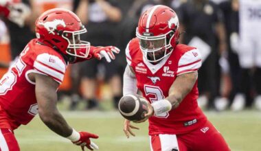 Adams Jr. throws CFL-best 21st TD pass as Stampeders defeat Tiger-Cats 