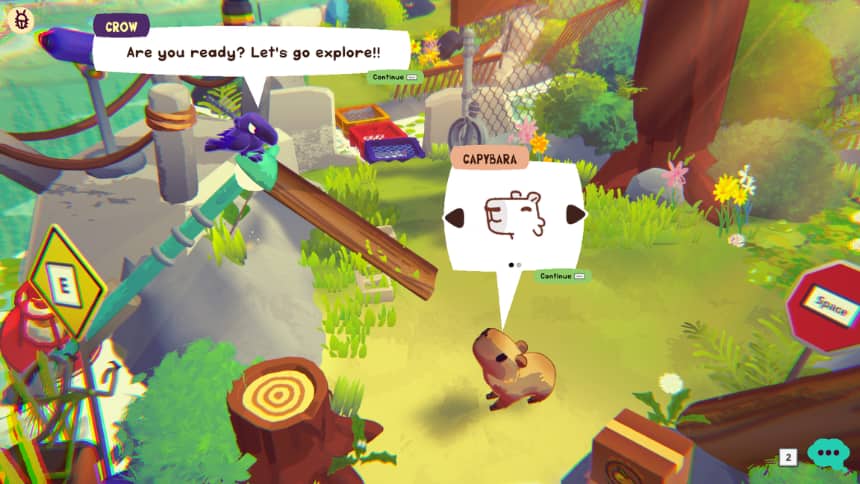 Screen capture of Capy Castaway gameplay.