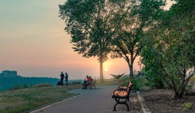 Ezio Faraone Park at dusk