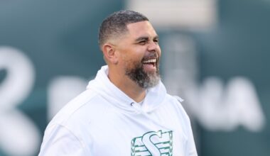 ‘I’m just so proud of these guys’: Corey Mace lauds Riders reinforcements in win over Edmonton | 620 CKRM - The Voice of Saskatchewan