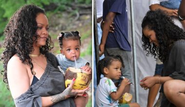 Rihanna Takes Kids on Trip to Barbados, Drinks Out of Coconut
