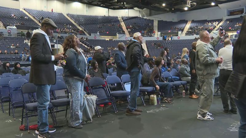 Fans watch the Boxing Extravaganza event at the Blue Cross Arena in Rochester Saturday, April 25, 2026. (Photo by Jess Kszos/WHAM)