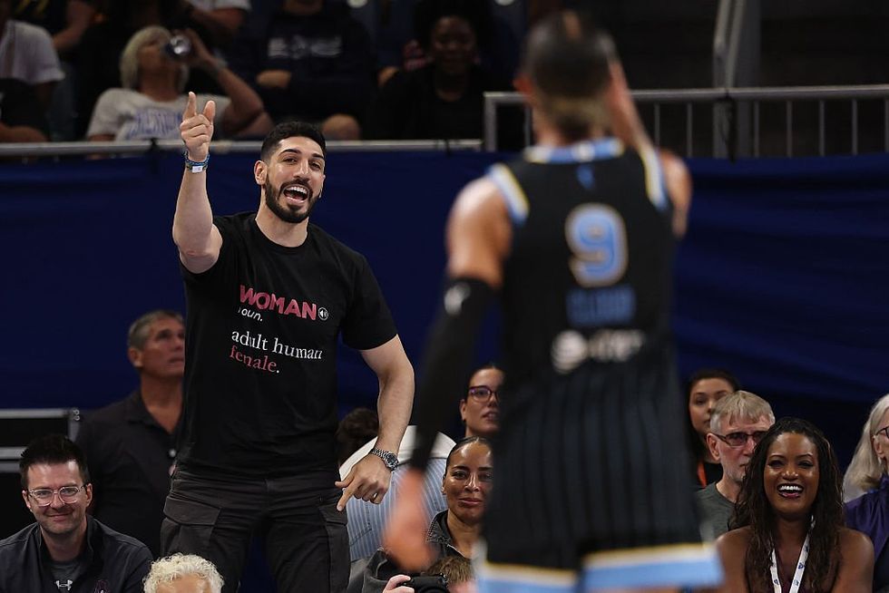 Enes Kanter Freedom and Natasha Cloud (right) in a verbal altercation