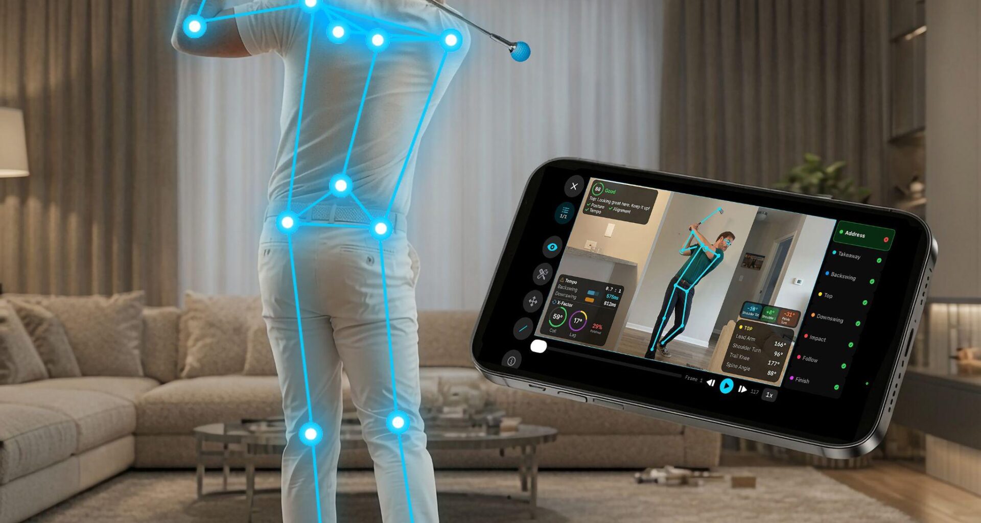 PHIPLAYWORKS introduces CaddyTrack AI for real-time, smartphone-based golf swing analysis.