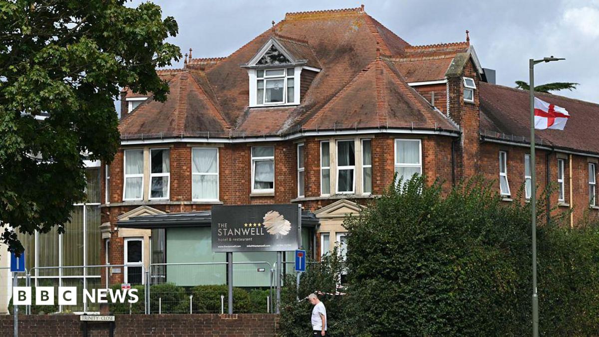 The Stanwell Hotel, believed to be housing asylum seekers, is pictured in Stanwell, west London on August 27, 2025.