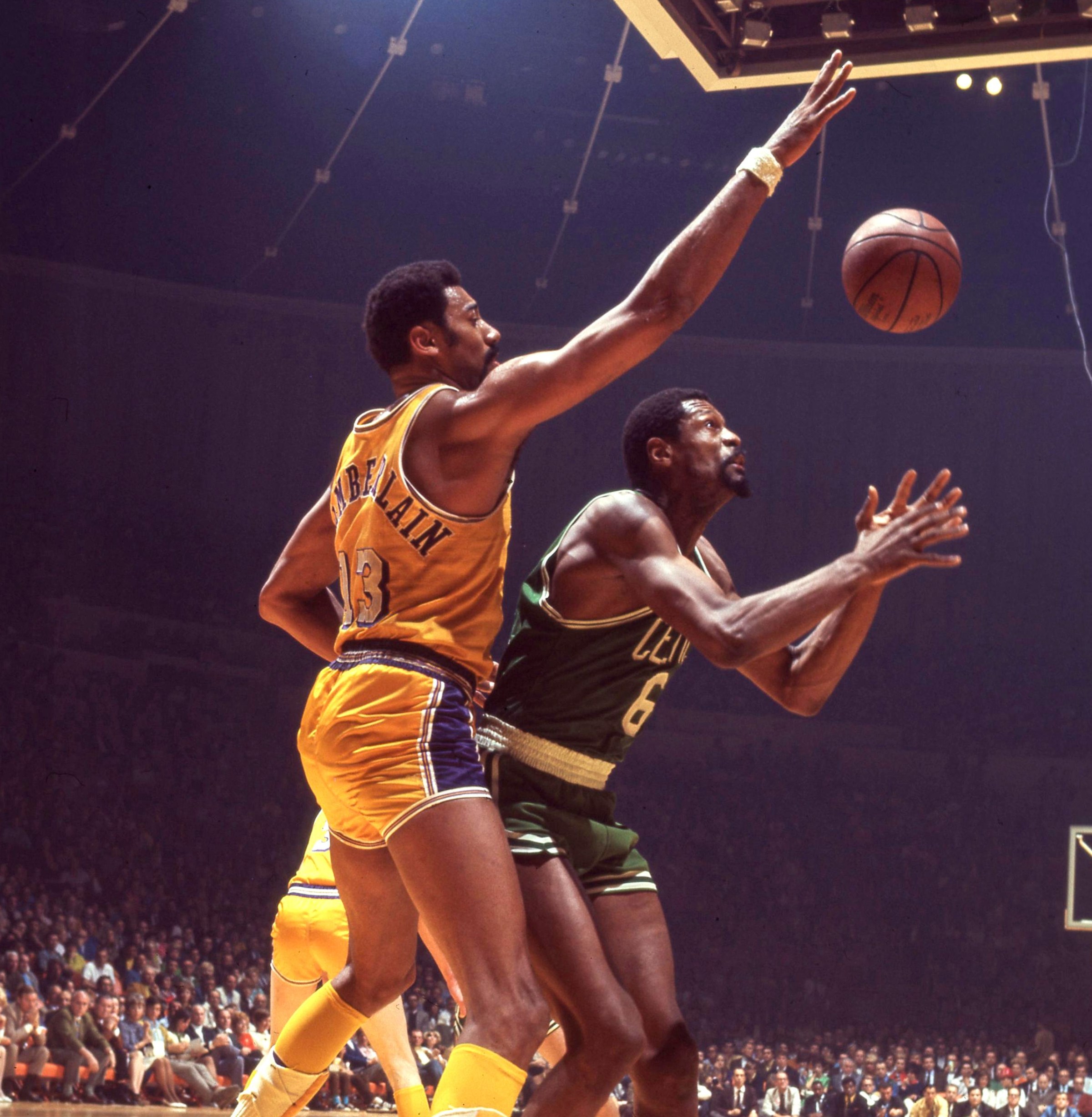 The 1969 Finals was the last of eight playoff battles between Bill Russell and Wilt Chamberlain. (Photo by George Long/Sports Illustrated via Getty Images)