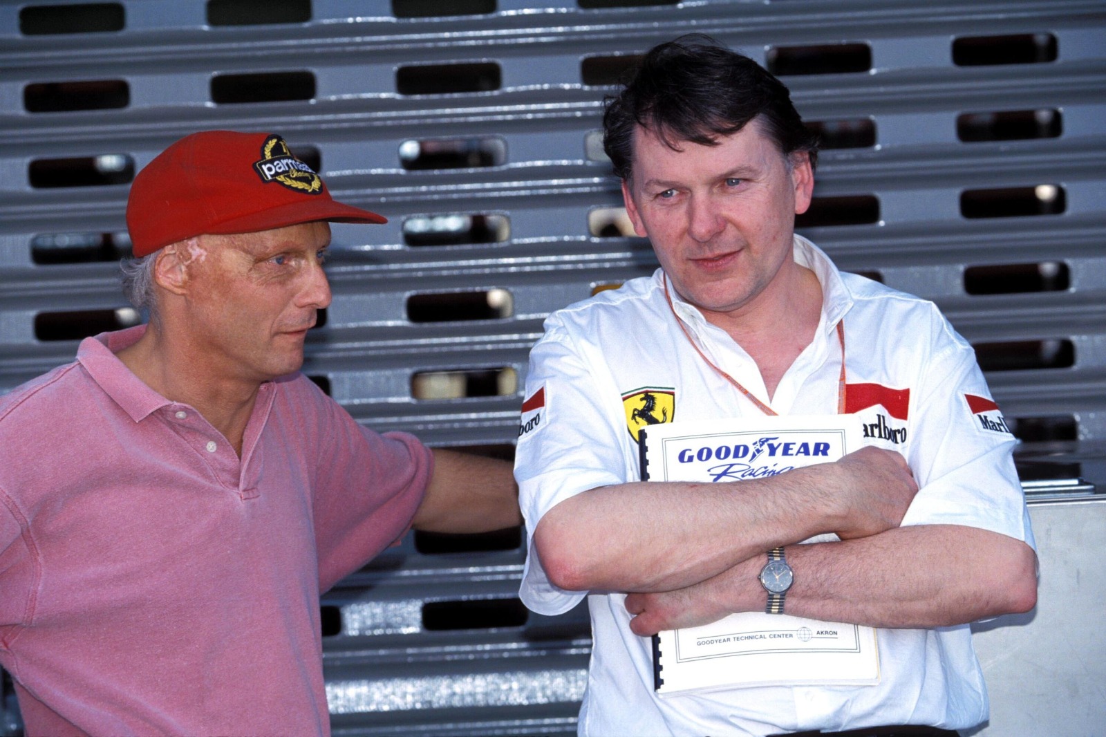 Niki Lauda and John Barnard at the 1994 Brazilian GP