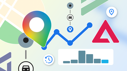 Google Maps icon with route line and activity chart for Timeline tracking