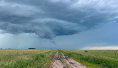 A severe storm near Saskatoon.