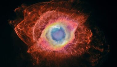 This is the Helix Nebula as captured by the MOTHRA telescope, combined with data from the Hubble Space Telescope and the Kitt Peak 4m telescope. New observations revealed more detail in the planetary nebula, showing where material cast-off from the star that created the nebula is being stripped down and recycled. Image Credit: Credit for the previous data: NASA, ESA, C. R. O’Dell (Vanderbilt University) and M. Meixner, P. McCullough and G. Bacon (Space Telescope Science Institute). Credit for the combination of MOTHRA, Hubble and Kitt Peak data: Andrew McCarthy