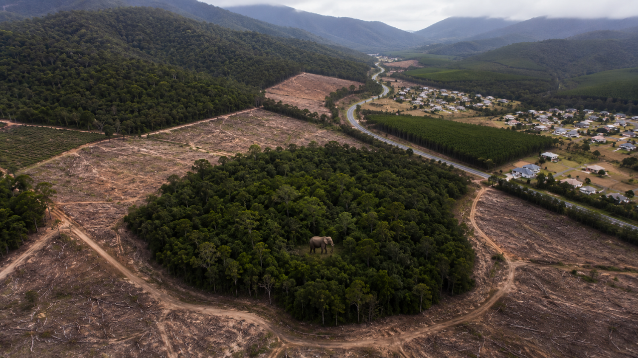 Image AI generated How habitat fragmentation left South Africa’s last Knysna forest elephant isolated