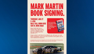 NASCAR stars Mark Martin and Ross Chastain visit Holly Hill