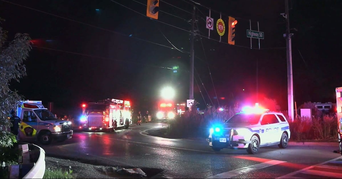 Three people hospitalized following crash in Brampton, area closed for investigation – CP24