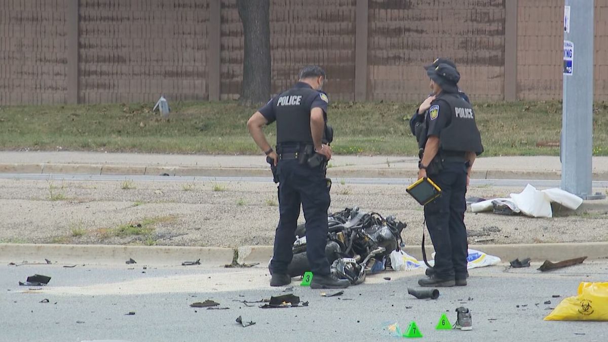 Motorcyclist dead after crash with transit bus in Brampton, police say