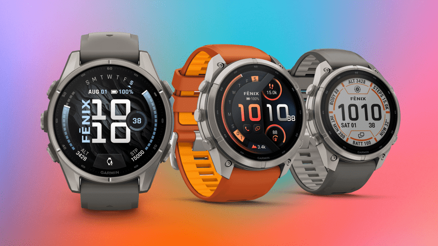 The full Fenix 9 line-up: Fenix 9, Fenix 9 Pro, Fenix 9 Pro Solar.