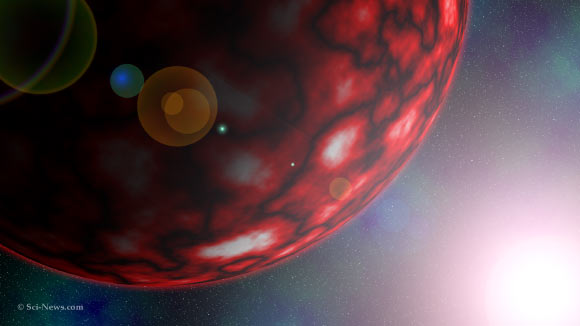 An artist’s impression of a giant exoplanet. Image credit: Sci.News.