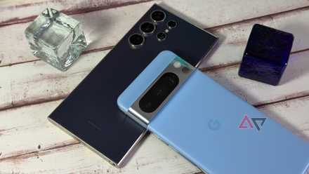 Samsung Galaxy S24 Ultra underneath a Pixel 8 Pro