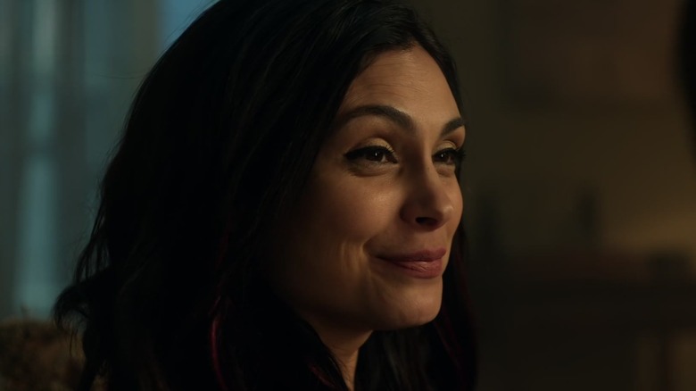 Morena Baccarin on the set of Gotham