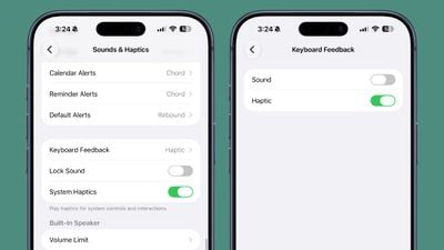 iphone keyboard haptics