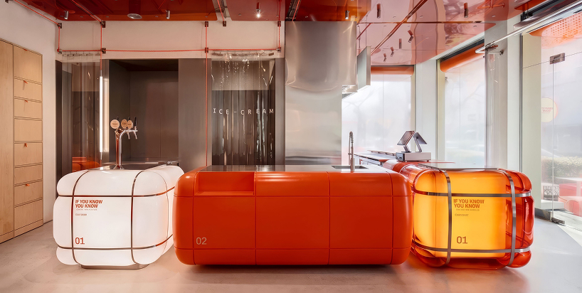 inflated orange volumes adorn smash burger restaurant’s interior by da bureau in armenia - 2
