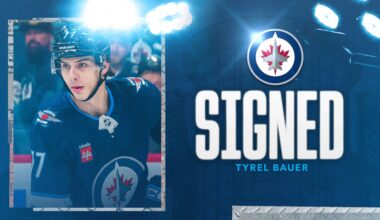 Jets sign defenceman Tyrel Bauer to a two-year contract