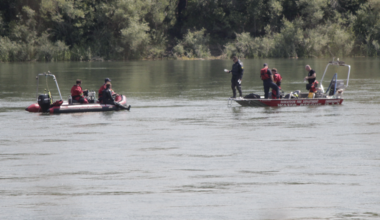 Saskatoon firefighters during a search-and-rescue operation on the South Saskatchewan River on July 31, 2026.