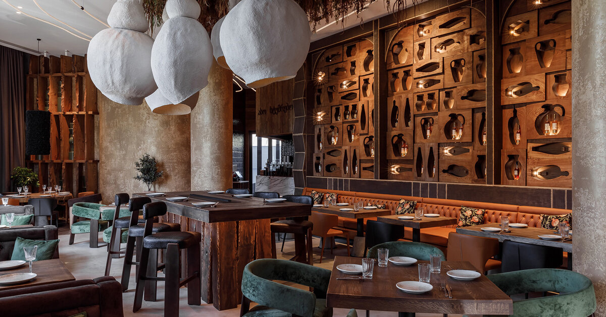 mamuli translates georgian culture into layered restaurant interior