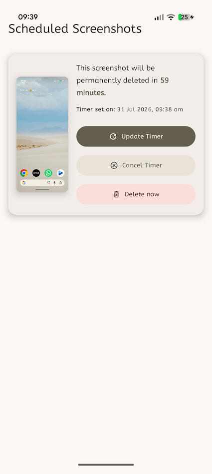 interface in mark app showing screenshot