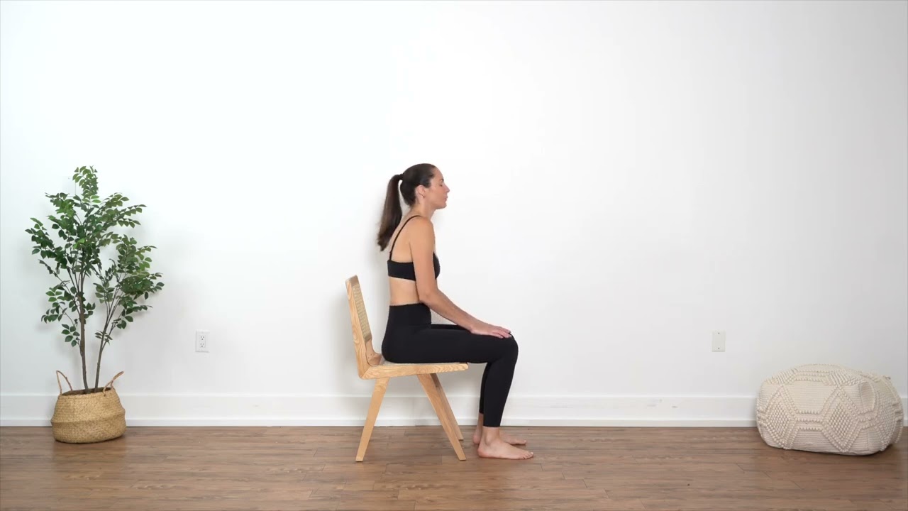 Seated Cat Cow - Chair Yoga - YouTube