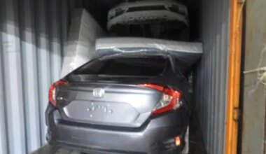 Stolen cars jammed into shipping container lead to charges Brampton men