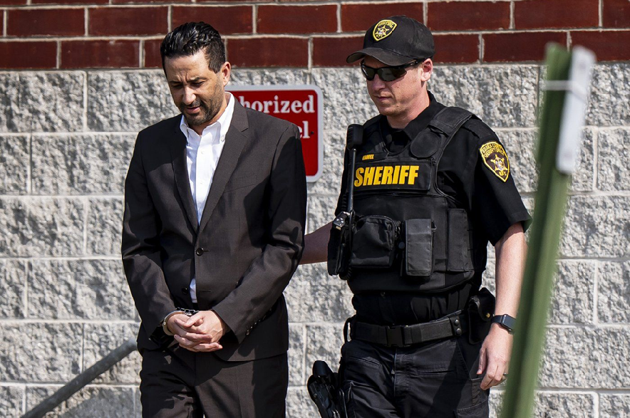 Luciano Frattolin is taken away in custody from the Essex County Court in Elizabethtown, New York on Friday, July 24, 2026. Luciano Frattolin charged with 2nd-degree murder and concealment of a human corpse.