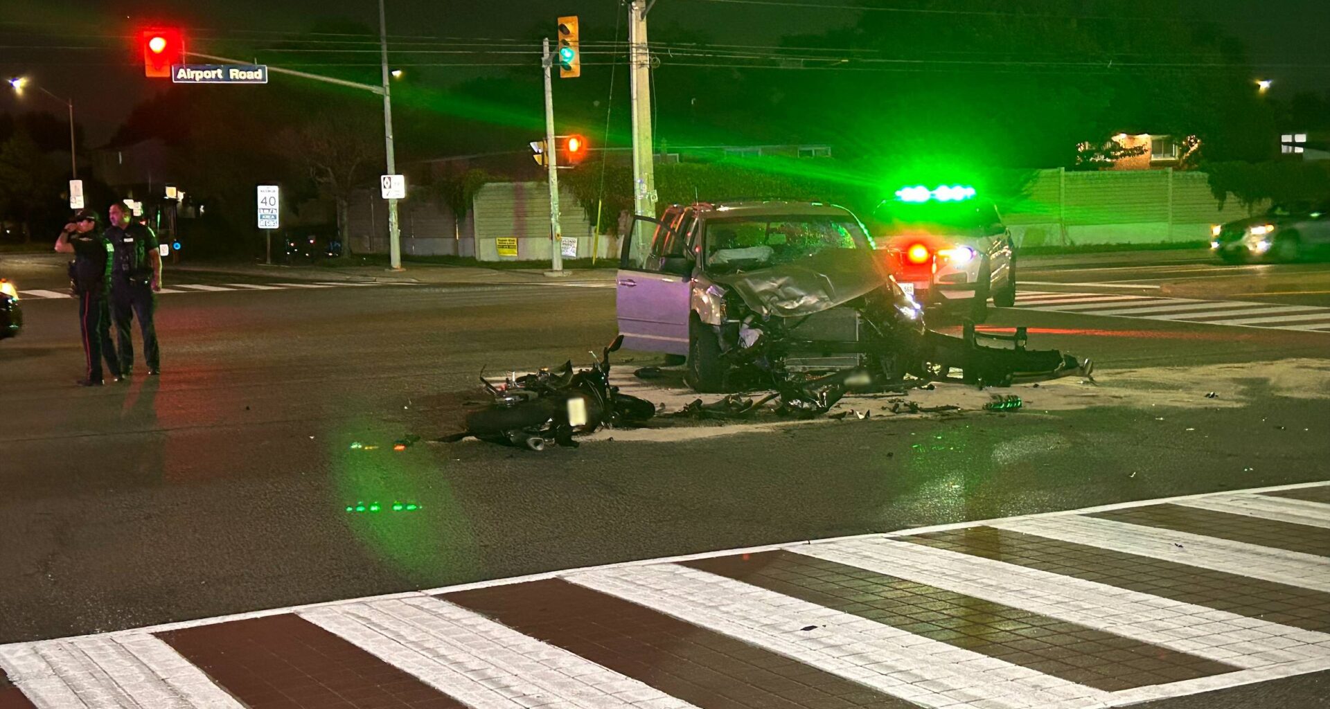 Motorcyclist suffers head trauma in collision with car in Mississauga