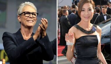 Jamie Lee Curtis, Michelle Yeoh, women supporting women, hype woman, competition, Golden Globes, Erin Gallagher, LinkedIn, viral, inspirational