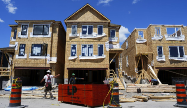 Townhouses under construction.