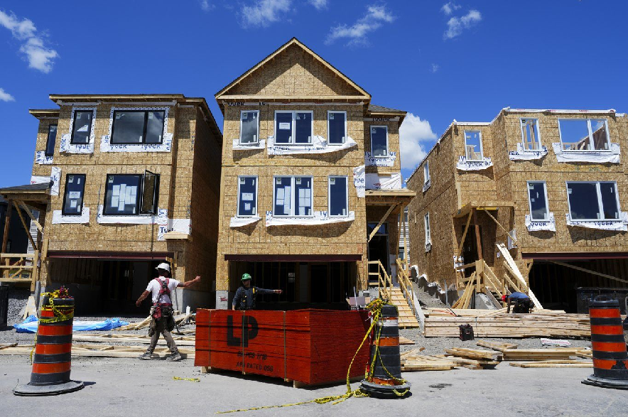Townhouses under construction.