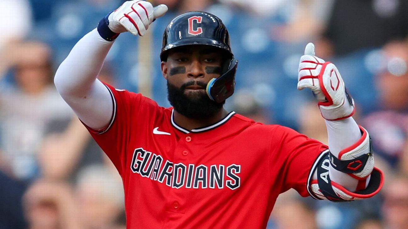Jo Adell hits 455-foot homer before exiting Guardians' win