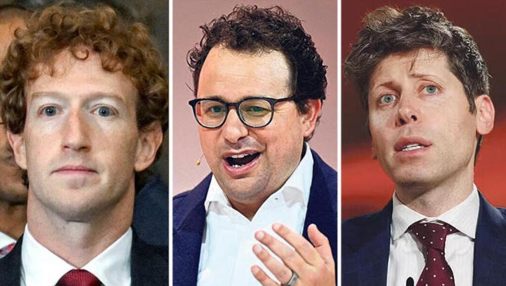 Mark Zuckerberg, Dario Amodei and Sam Altman (Photo: Getty Images, AP, AFP) מימין: סם אלטמן, דריו אמודיי, מארק צוקרברג