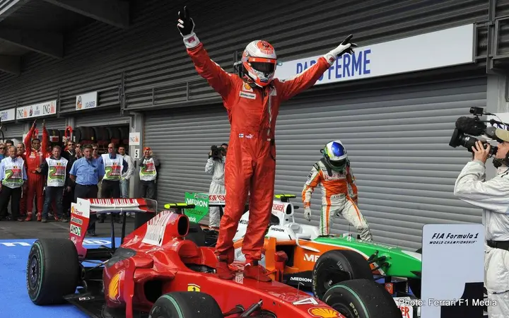 raikkonen winner spa 2009 ferrari belgian gp