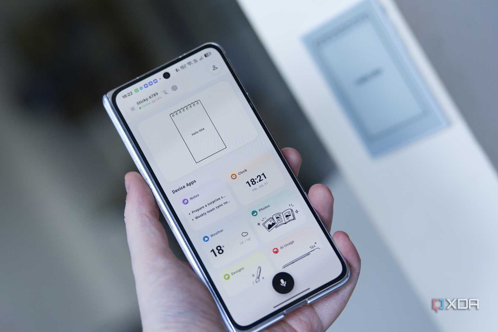 reTerminal Sticky connected to the Seeedash app on Android