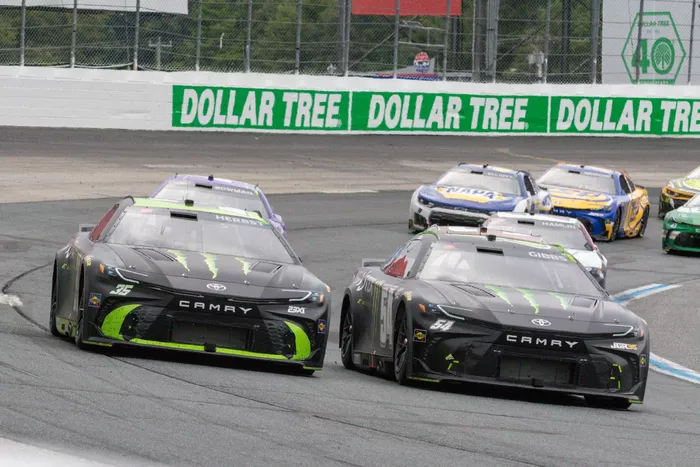 Riley Herbst, 23XI Racing, Ty Gibbs, Joe Gibbs Racing