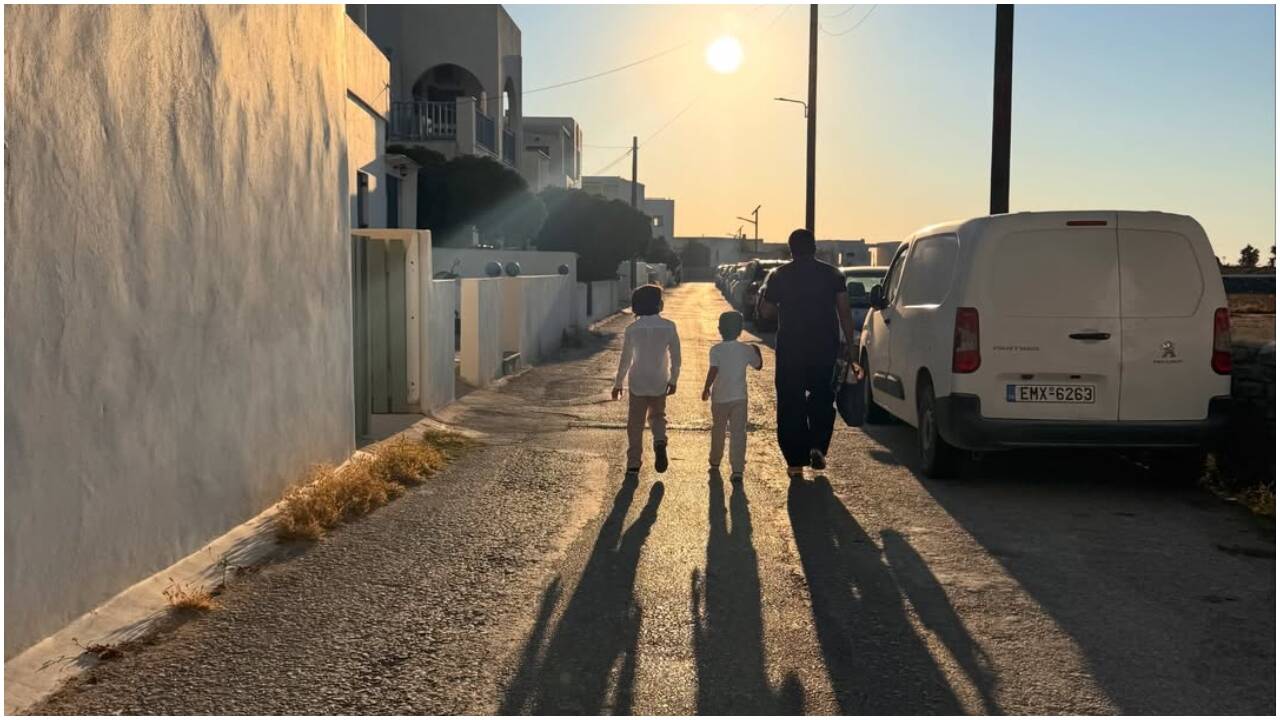 Saif Ali Khan with his boys Zeh and Taimur.(Image Credit: Instagram) Saif Ali Khan with his kids