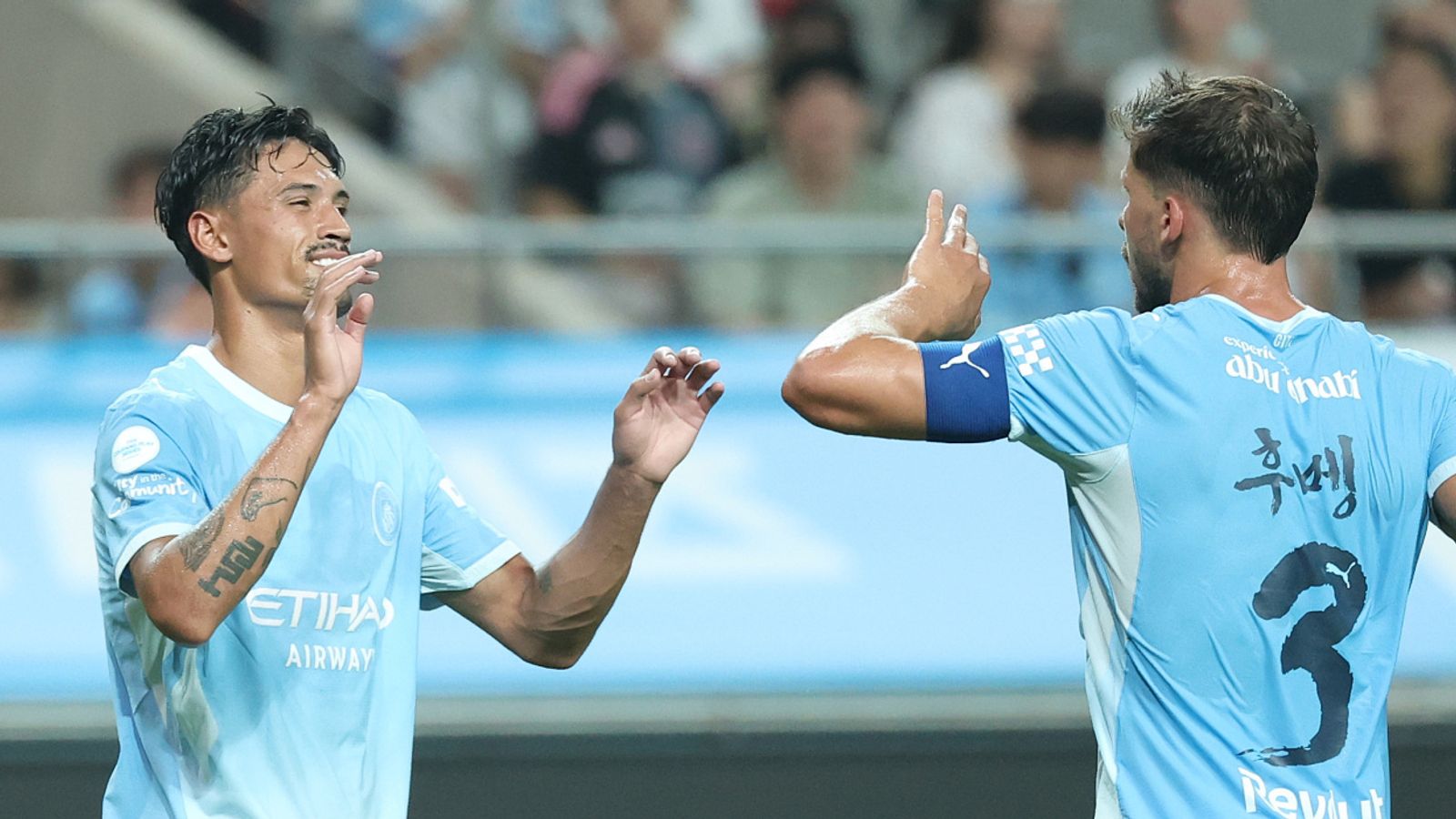 Tijjani Reijnders (left) impressed in Man City's pre-season win over the K-League All Stars
